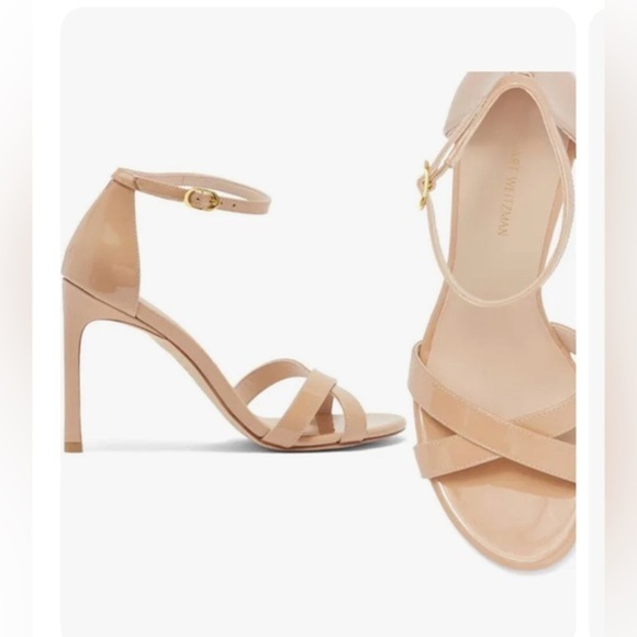 Stuart Weitzman Nudistsong Cross ankle strap Adobe‎ Heels Shoes size 11.5 new - Picture 3 of 7